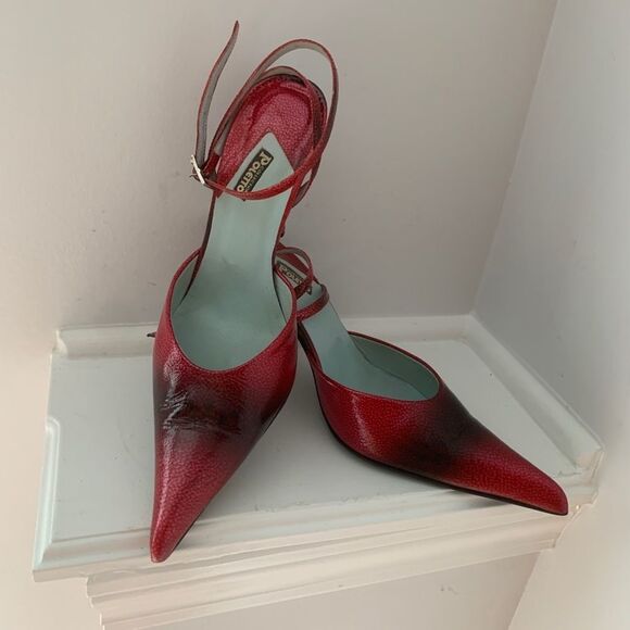 Y2K Italian Design Heels Straps Patent Leather Sz 10 - Picture 7 of 7